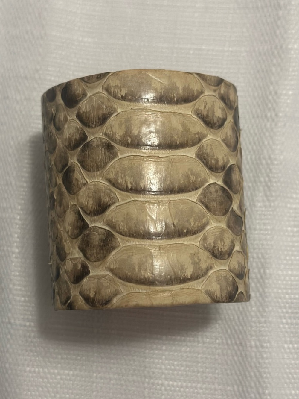 Camille Zarsky Leather Cuff Bracelet Wide Textured Python Statement - Picture 2 of 4
